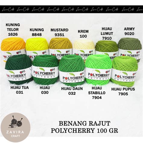 Benang Rajut Polycherry Onitsuga Gr Seri Hijau Lazada Indonesia