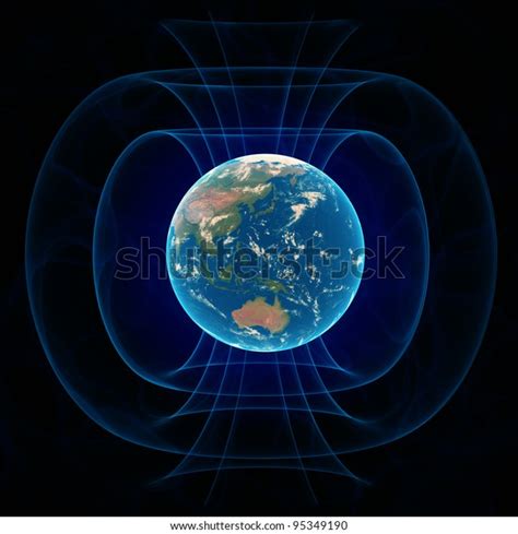 Earths Magnetic Field Scientific Illustration Stock Illustration 95349190