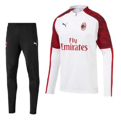 PUMA AC Milan Zip Trainingspak 2019 2020 Wit Rood