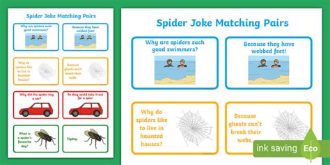 Spider Joke Matching Pairs Lehrer Gemacht Twinkl