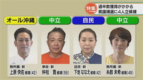 候補者4人の沖縄県議補選 県議会、県政運営に大きく影響する1議席の行方と“注目ポイント”は Tbs News Dig