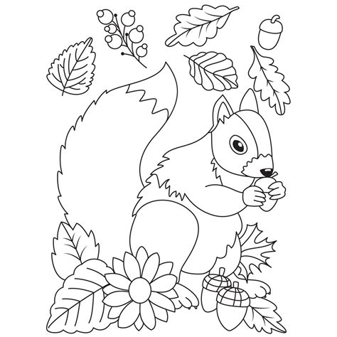 Simple Autumn Coloring Picture Etsy Fall Coloring Pages Coloring