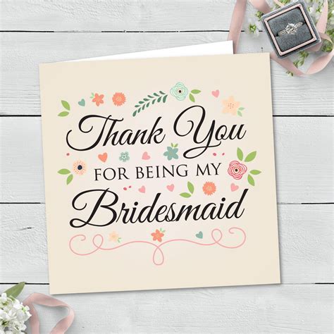 Bridesmaid Thank You Card The Paperlane