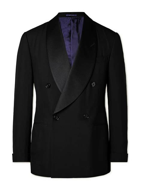 Ralph Lauren Purple Label Slim Fit Shawl Collar Double Breasted Wool