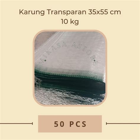 Jual Karung Beras Transparan 10kg Ukuran 35x55 Cm Isi 50 Pcs