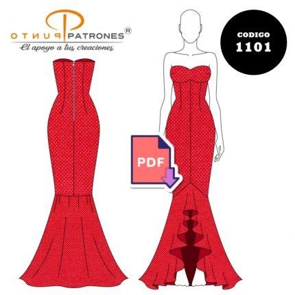 Molde Vestido Corte Flamenco 1101 PuntoPatrones Tallas S Formato CARTA