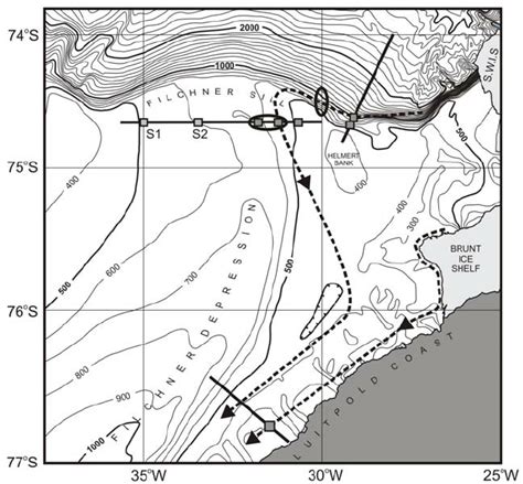 Map Showing The Region Around The Filchner Sill In The Southern Weddell