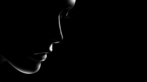 Wallpaper Digital Art Minimalism Black Background Face Women