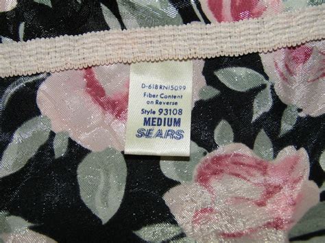 Vintage Sears Nightie Teddy Lingerie Floral Satin Lac Gem