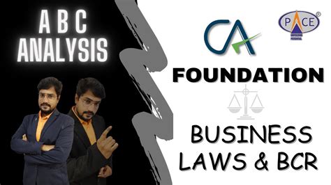 Ca Foundation Paper Abc Analysis For Business Laws Bcr Youtube