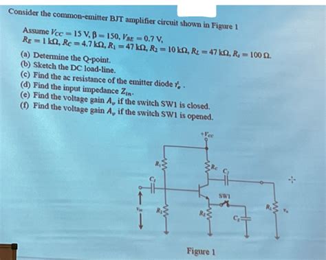 Solved Consider The Common Emitter BJT Amplifier Circuit Chegg