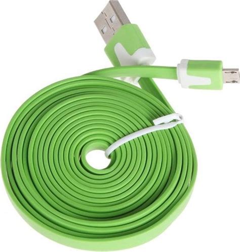 Micro Usb Oplaadkabel Meter Groen Bol