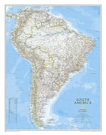 National Geographic South America Classic Wall Map Laminated X