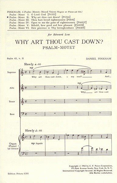 Why Art Thou Cast Down De Daniel Pinkham Comprar En Stretta Tienda