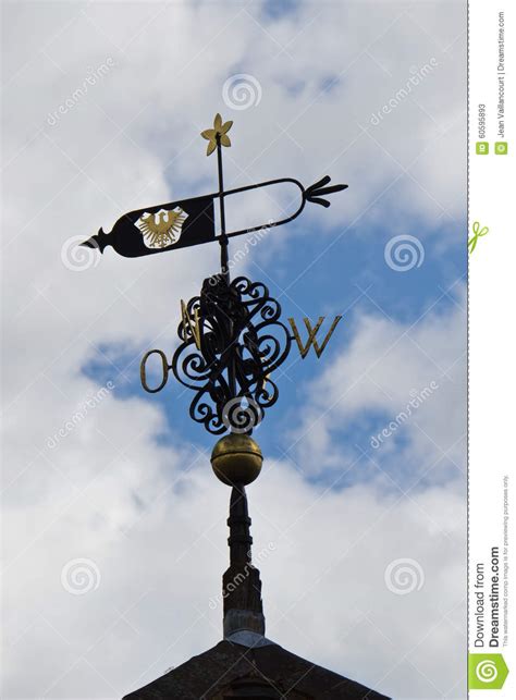 Ornate Decorative Weather Vane On Top Of A Roof Stock Image Image Of