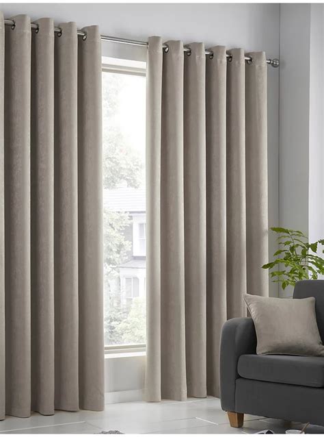 Fusion Strata Thermal Dim Out Eyelet Curtains In Natural Home