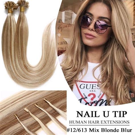 A Pre Bonded U Nail Tip Keratin Remy Human Brazilian Hair