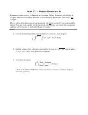 WH6 Pdf Math 273 Written Homework 6 Remember To Show Work Or