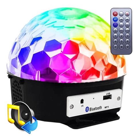 Super Globo Maluco Jogo De Luz Luz RGB 24W Bluetooth Controle Remoto E