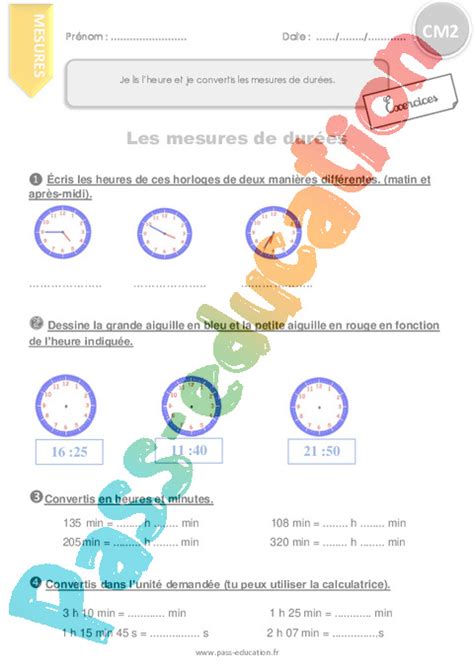 Grandeurs Et Mesures Cm Exercice Valuation R Vision Le On Pdf