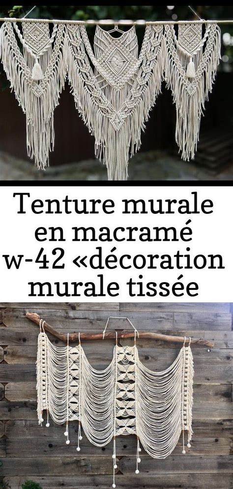 Tenture murale en macramé w 42 décoration murale tissée tenture boho