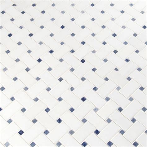 Azula Basket Weave 12 X 12 Polished Marble Mesh Mounted Mosaic Tile
