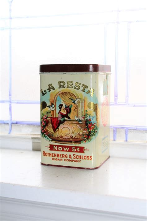 La Resta Cigar Tin Vintage Tobacco Tin