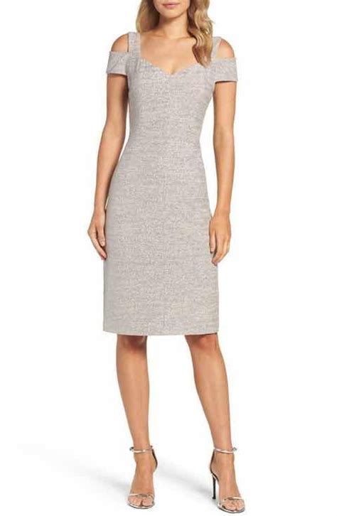 Eliza J Cold Shoulder Sheath Dress