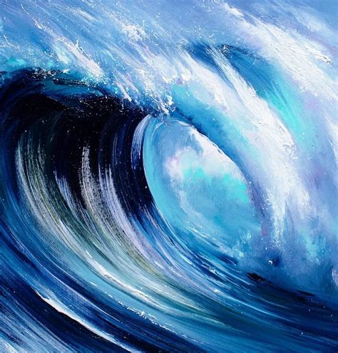 Blue Wave Painting by Bozhena Fuchs | Saatchi Art