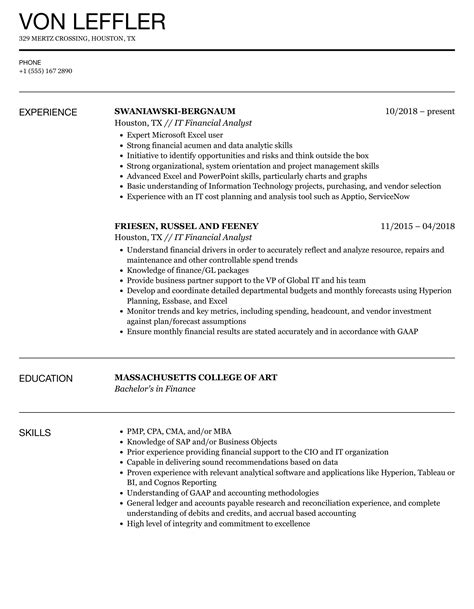 Financial Analyst Resume Examples Lawrencekiernan Blog