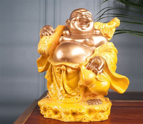 Buy Fengshui Poly Resin Laughing Buddha Yellow Online In India At