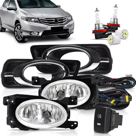 Kit Farol De Milha Honda City 2013 Moldura Cromo Frete grátis