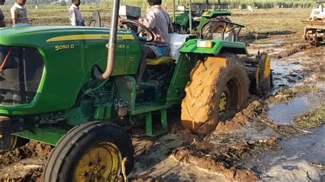 Tractors Stuck In Mud Swaraj Tractor Pulling John Deere Tractors