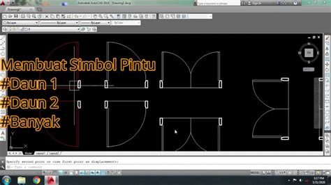 Autocad Membuat Simbol Pintu 👍👌 3 Menit Wow Youtube