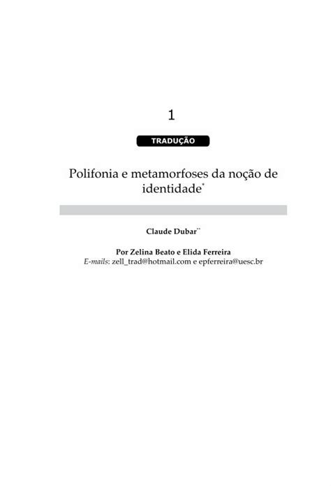 Pdf Polifonia E Metamorfoses Da No O De Identidade Dokumen Tips