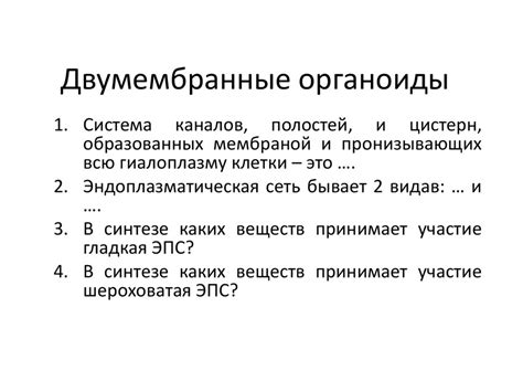 Двумембранные органоиды - презентация онлайн