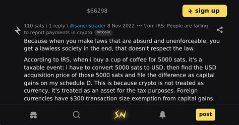 Reply On Irs People Are Failing To Report Payments In Crypto