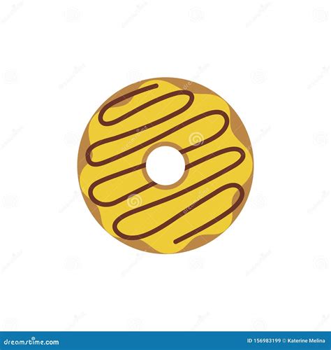 Donut Amarillo Aislado En Un Fondo Blanco Ilustraci N Del Vector