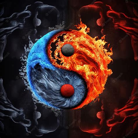 Premium Photo Yin And Yang Made Of Fire And Water Symbol Of Harmony