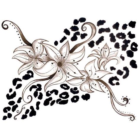 Cheetah Print With Lilias Tattoo Design