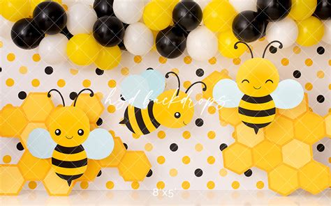 First Bee Day Backdrop For Bee Themed Birthday Cake Smash Photos