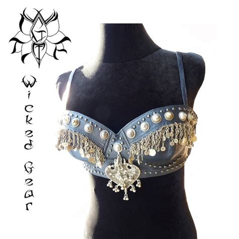 Leather Belly Dance Bra And Jacket Set Tribal Fusion Bra