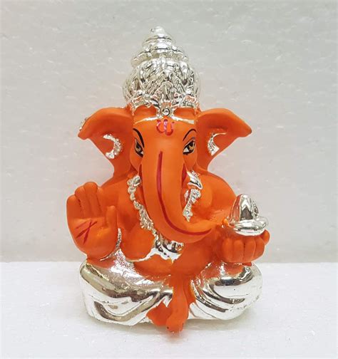 Buy Gold Art India Silver Plated Gaddi Ganesh Mango Terracotta Car