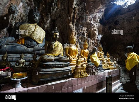 Buddha Statues Inside The Cave Wat Tham Sua Is The Most Beautiful