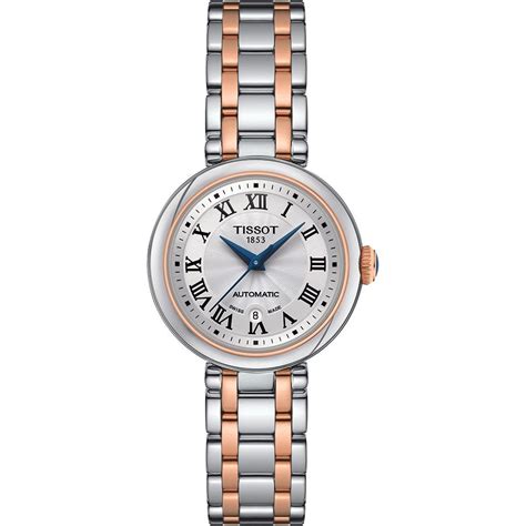 Tissot Bellissima Automatic 29mm Two Tone Ladies Watch Silver Dial T1262072201300