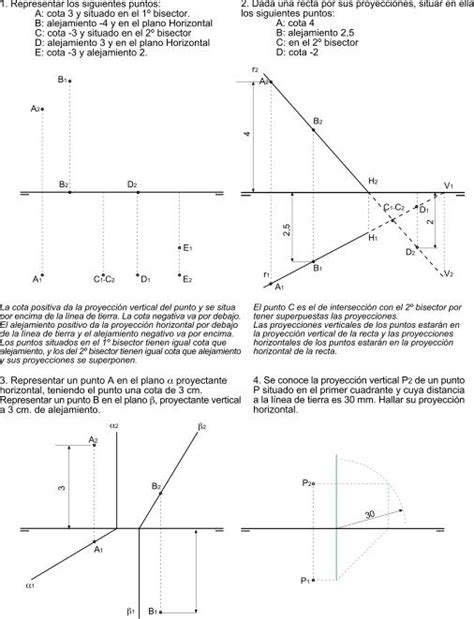 Sistema Di Drico Ejercicios Punto Recta Y Plano En Di Drico