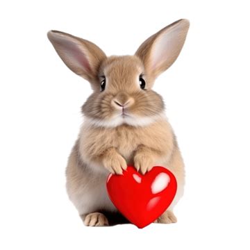 Un Lapin Avec Un Coeur Pense à Lamour PNG Cœur Lapin Aimer Image