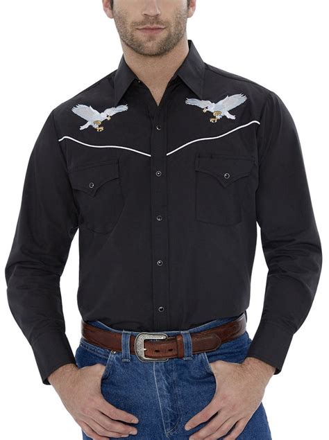 Mens Ely Cattleman Long Sleeve Solid Western Snap Shirt