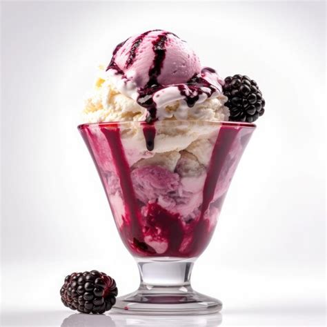 Premium Ai Image Blackberry Cheesecake Ice Cream Creamy And Fruity