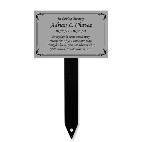 Memorial Plaque Stake Sturdy Metal Grave Marker Remembrance Plaque In